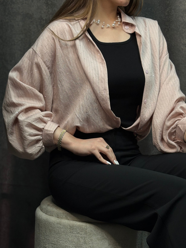 شومیز وارداتی نگیندار زنانه پارچه لخت کد ۱۰۲۳